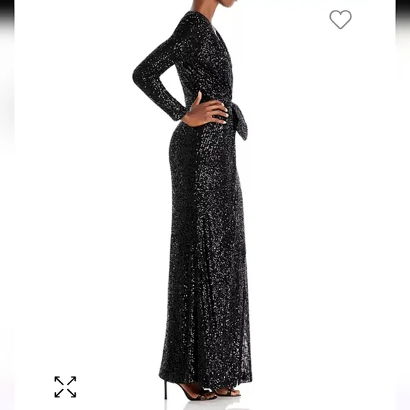 Eliza J Sequined Wrap Gown - Picture 6 of 10